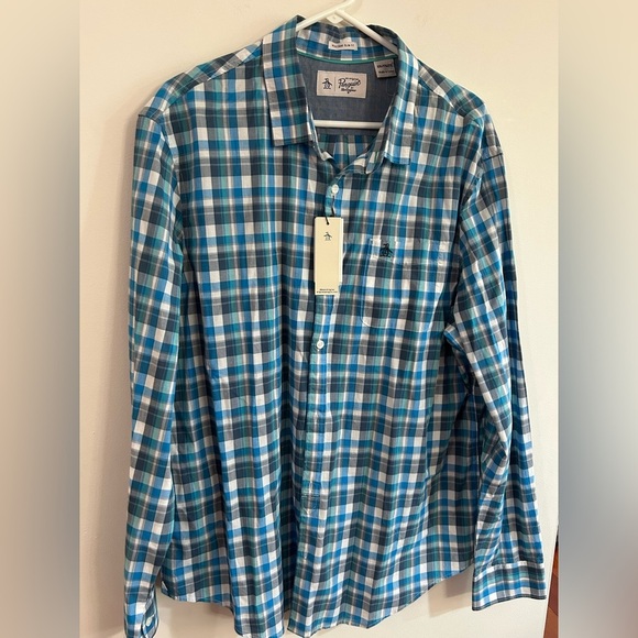 New Original Penguin Men’s XXL Button Long Sleeve 100% Cotton Shirt Lightweight - Picture 3 of 10